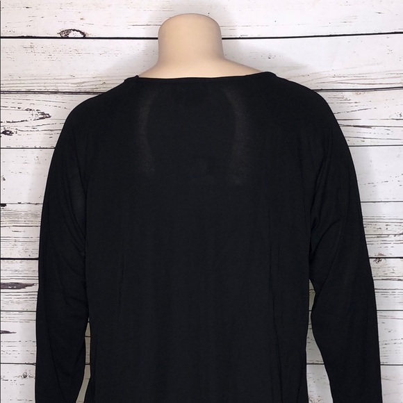 Carole Little NWT Size 2X Black - Pink Bead Fringe V-Neck Rayon Knit Blouse Top - Picture 6 of 7